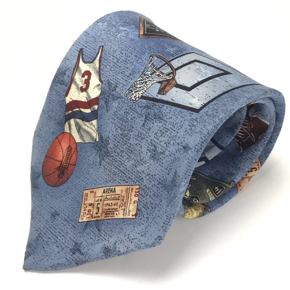Americana Series " Early Basketball " Circa 1963 Vintage Tie Men's Silk Necktie - Picture 4 of 9